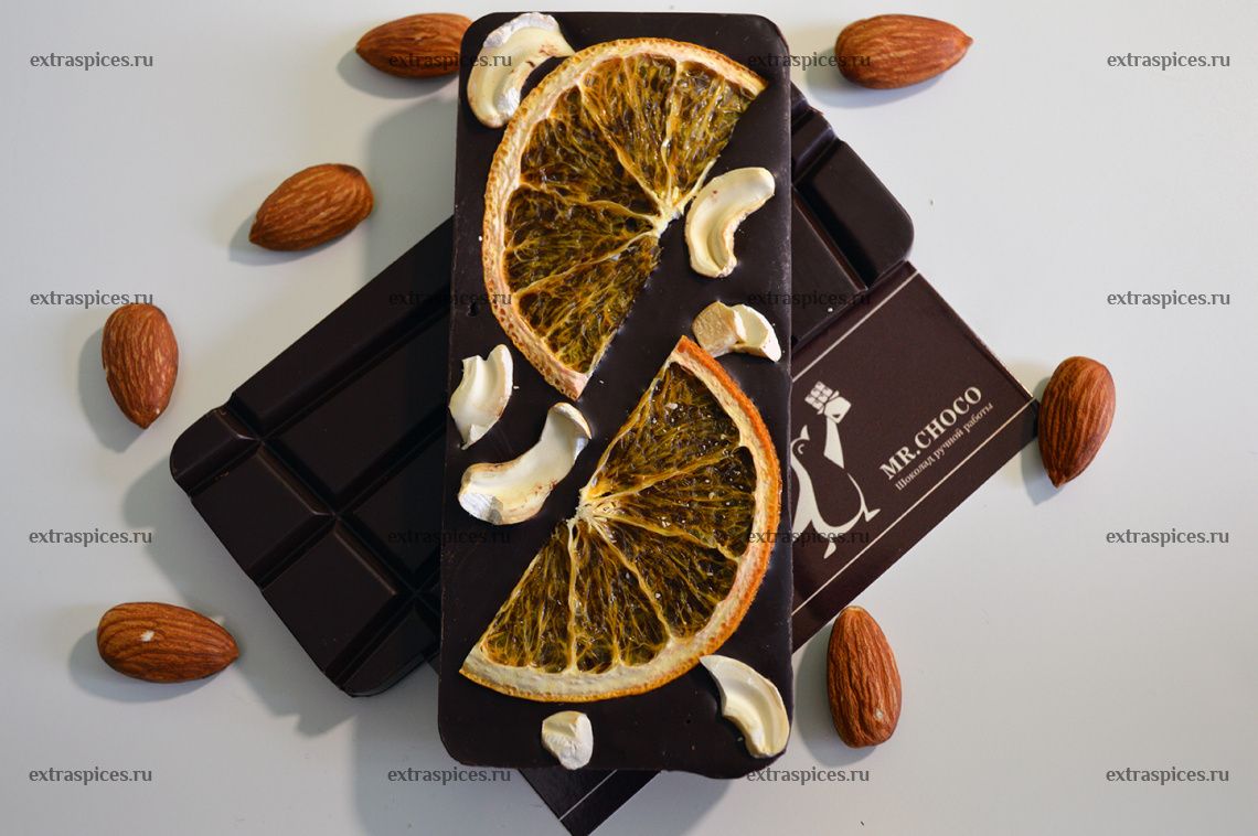 Темный шоколад Апельсин+Кешью, фото